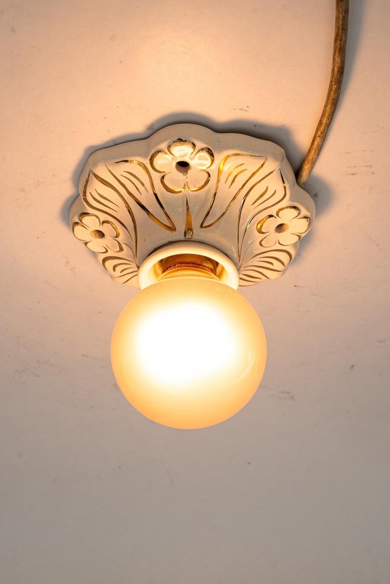 Small art deco ceramic ceiling lamp around 1920