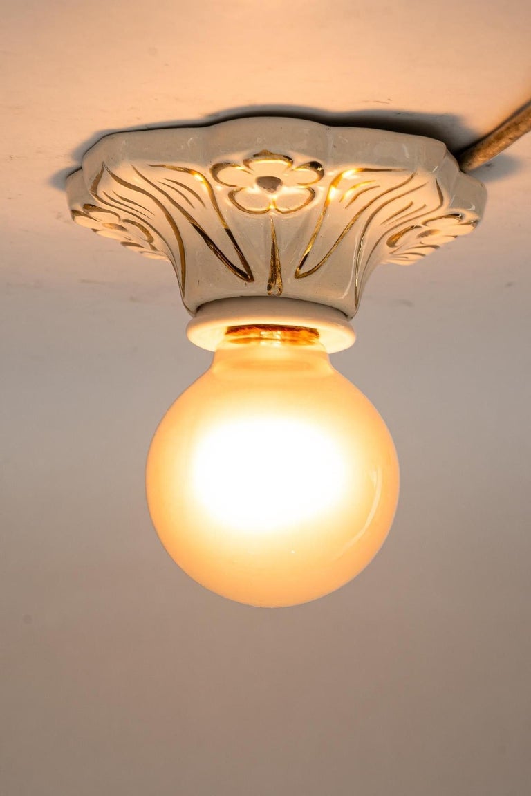 Small art deco ceramic ceiling lamp around 1920