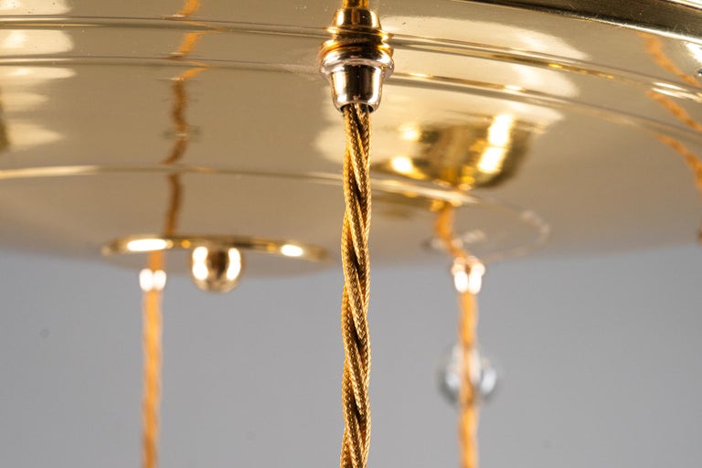 Art Deco chandelier with opal glass shades vienna around 1920s