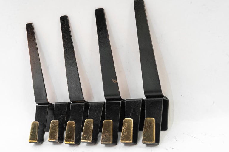 7x wall hooks blackbrass vienna around 1960s