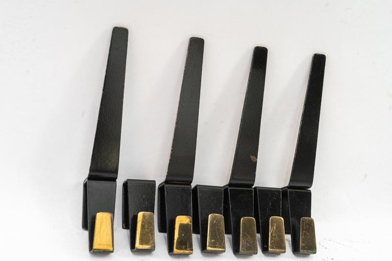 7x wall hooks blackbrass vienna around 1960s