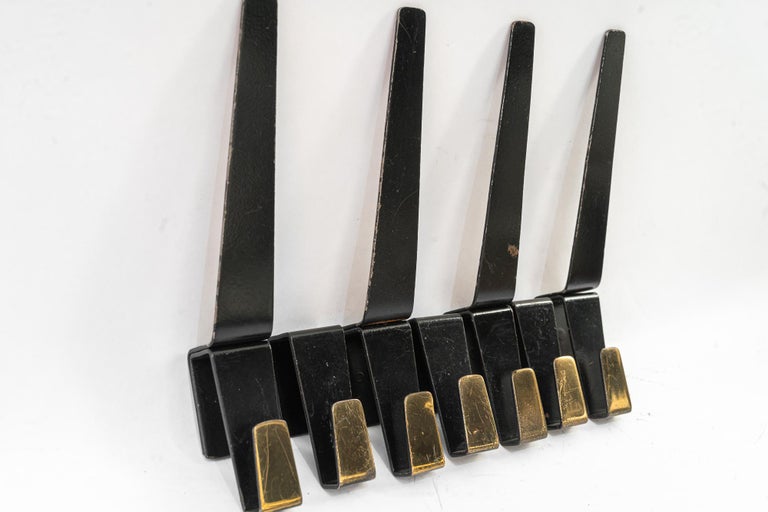 7x wall hooks blackbrass vienna around 1960s