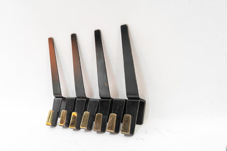 7x wall hooks blackbrass vienna around 1960s