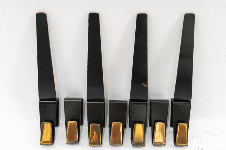 7x wall hooks blackbrass vienna around 1960s
