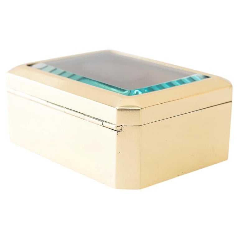 Art Deco Jewelry Box with cut glass vienna around 1920s