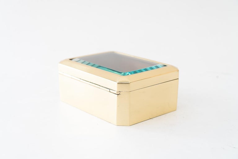 Art Deco Jewelry Box with cut glass vienna around 1920s