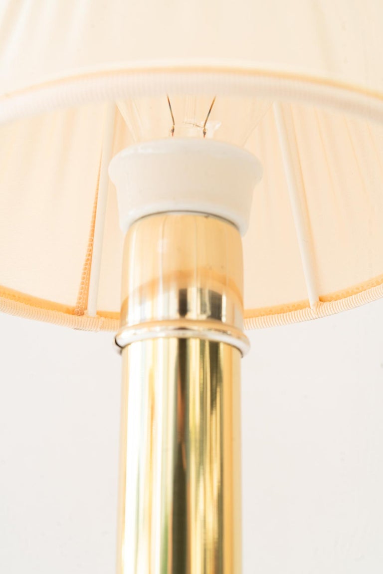 Art Deco alpacabrass table lamp with fabric shade vienna around 1920s