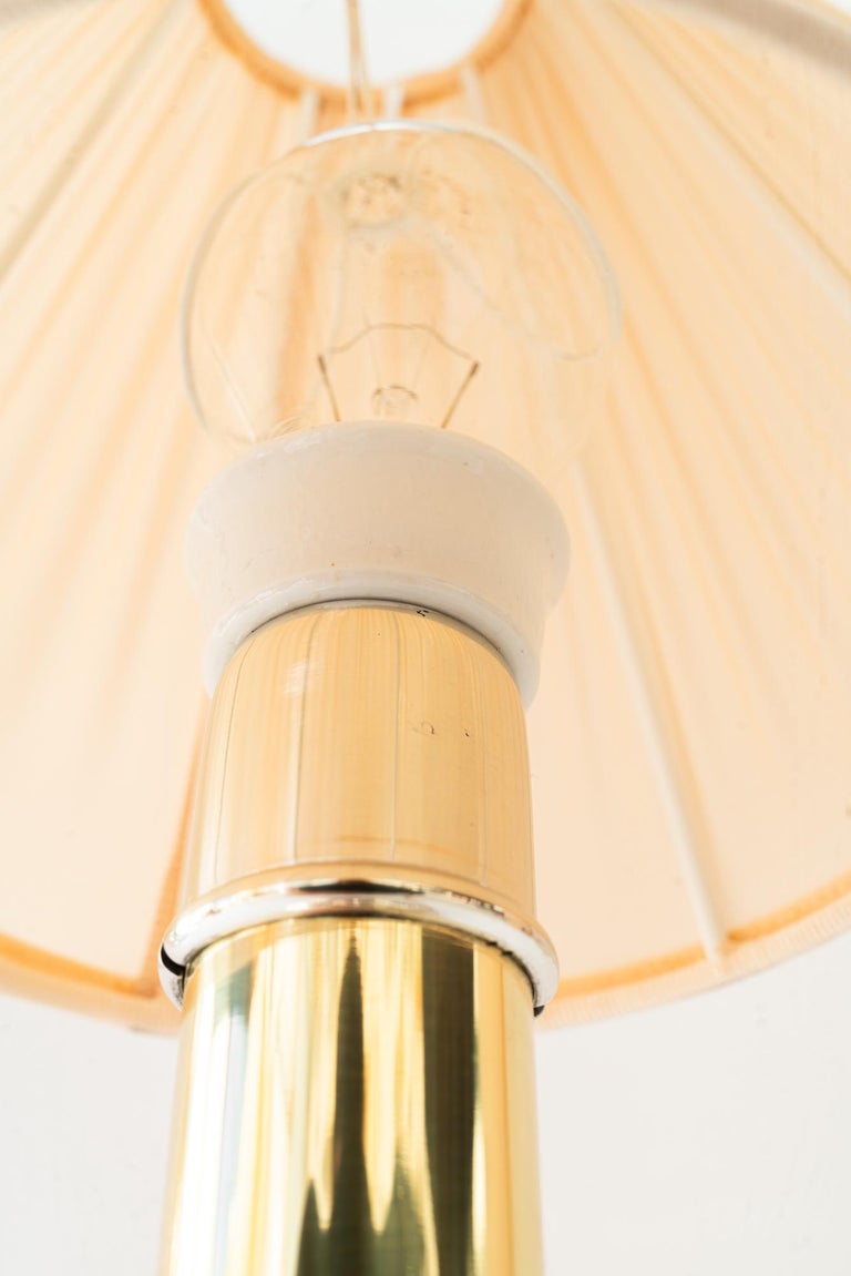 Art Deco alpacabrass table lamp with fabric shade vienna around 1920s