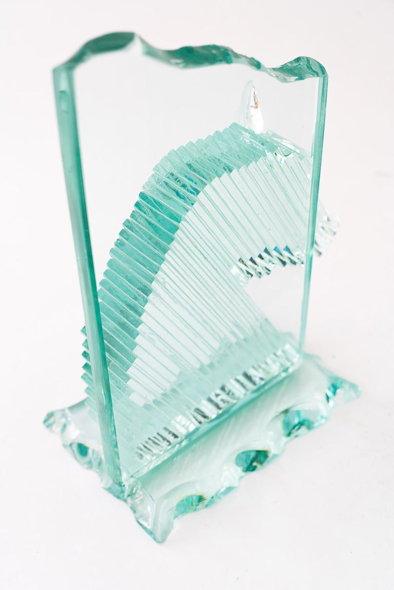 Glass bookends showing horse heads vienna around 1970s