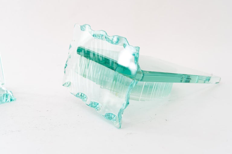 Glass bookends showing horse heads vienna around 1970s