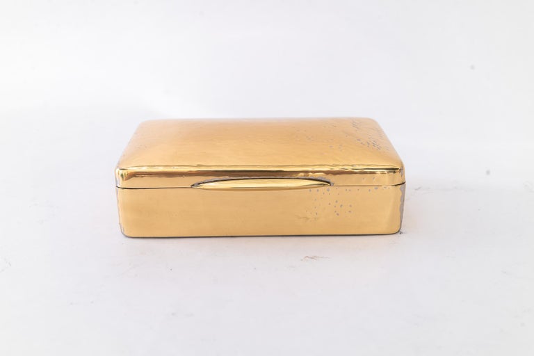 Hammered Art Deco Brass Jewelry Box vienna around 1920s