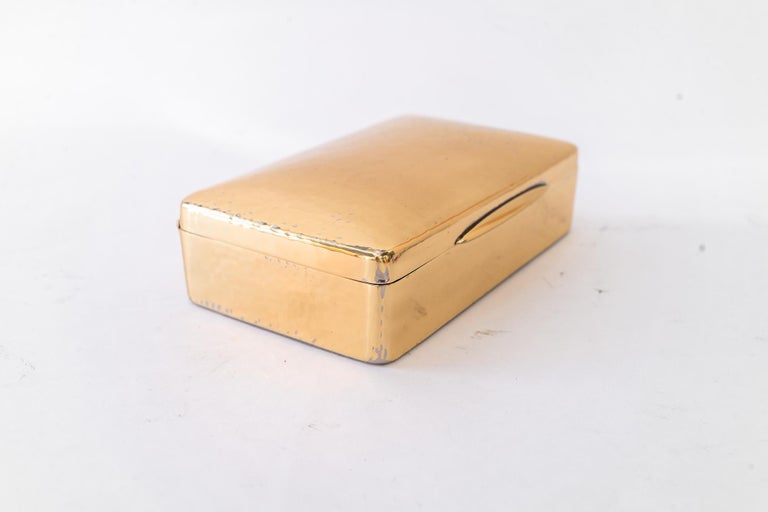 Hammered Art Deco Brass Jewelry Box vienna around 1920s