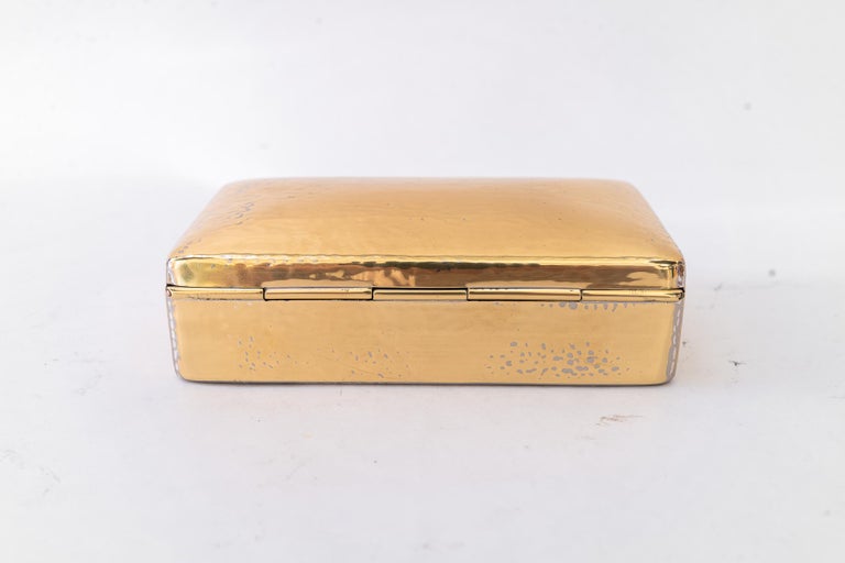 Hammered Art Deco Brass Jewelry Box vienna around 1920s