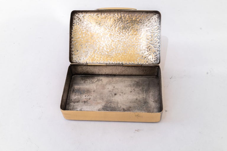 Hammered Art Deco Brass Jewelry Box vienna around 1920s