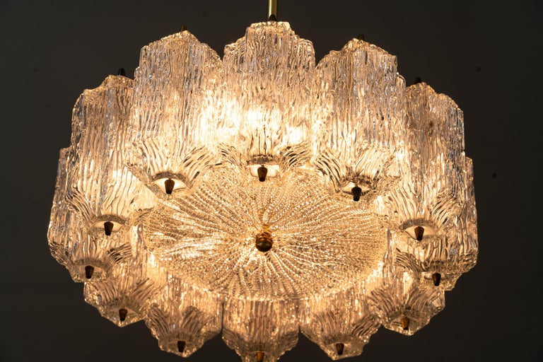 Ice Glass Kalmar Chandelier, circa 1950s