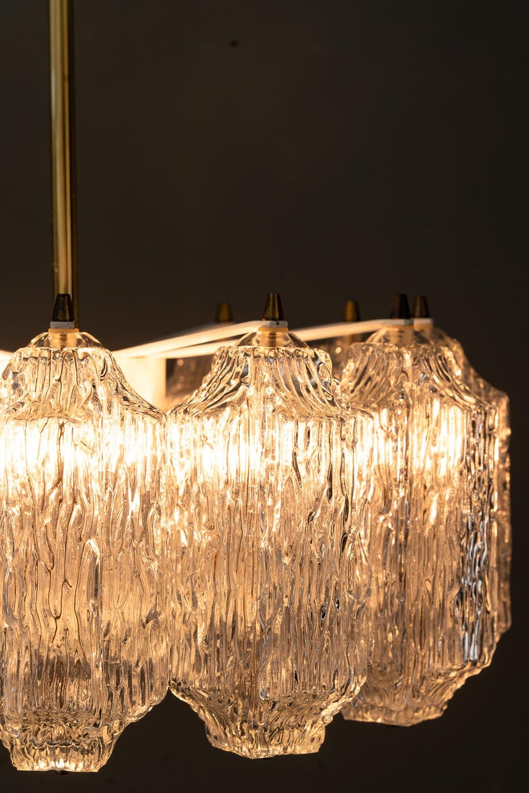 Ice Glass Kalmar Chandelier, circa 1950s