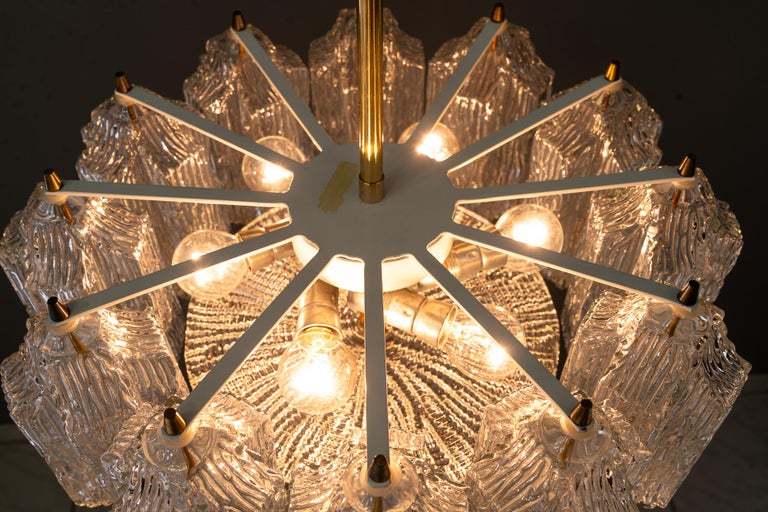 Ice Glass Kalmar Chandelier, circa 1950s