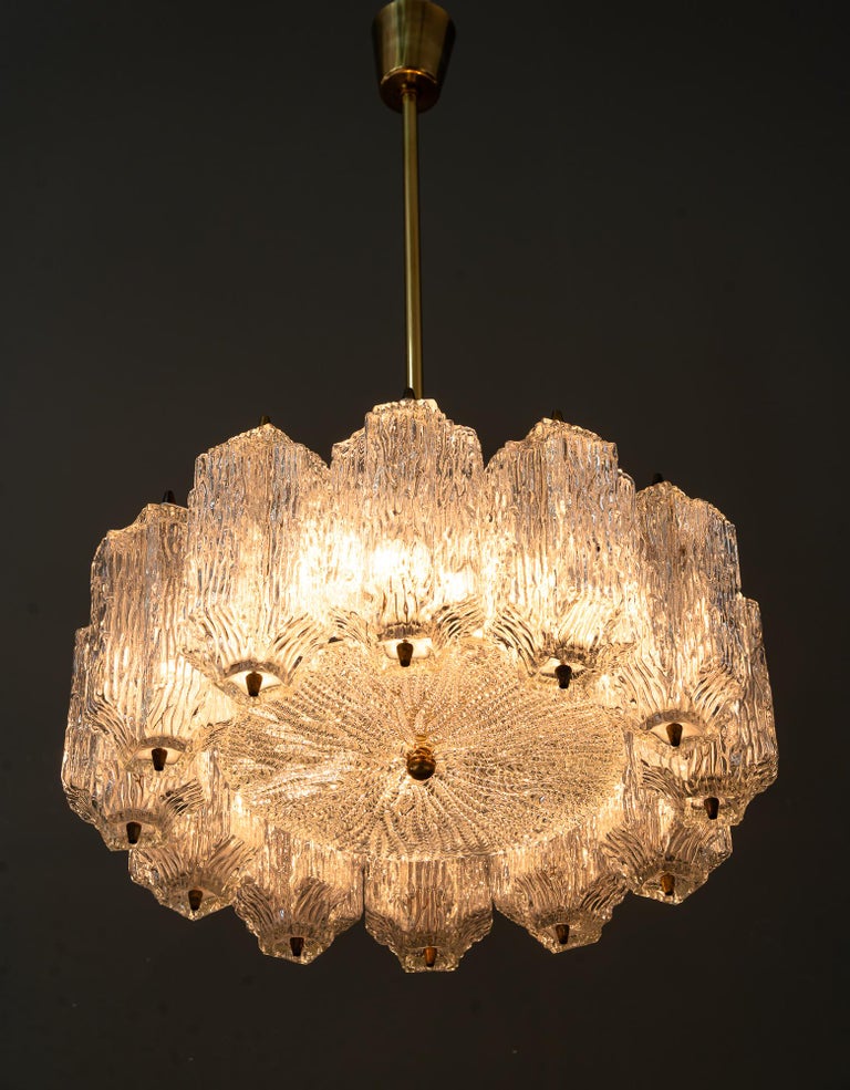 Ice Glass Kalmar Chandelier, circa 1950s