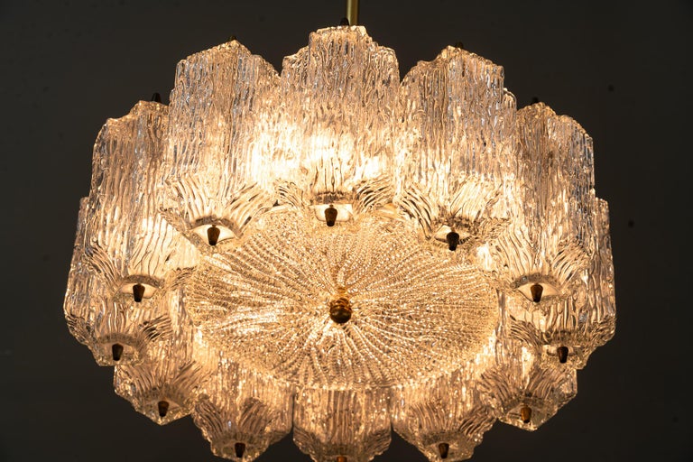 Ice Glass Kalmar Chandelier, circa 1950s