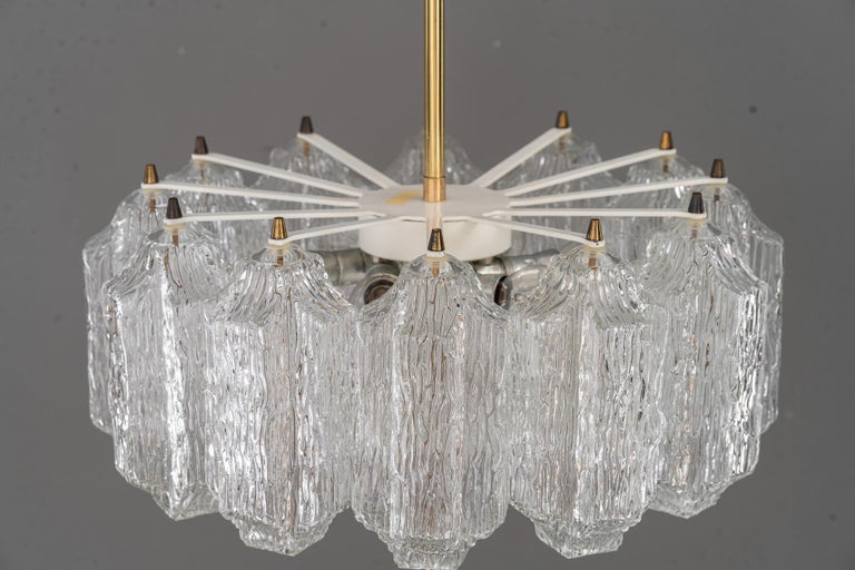 Ice Glass Kalmar Chandelier, circa 1950s