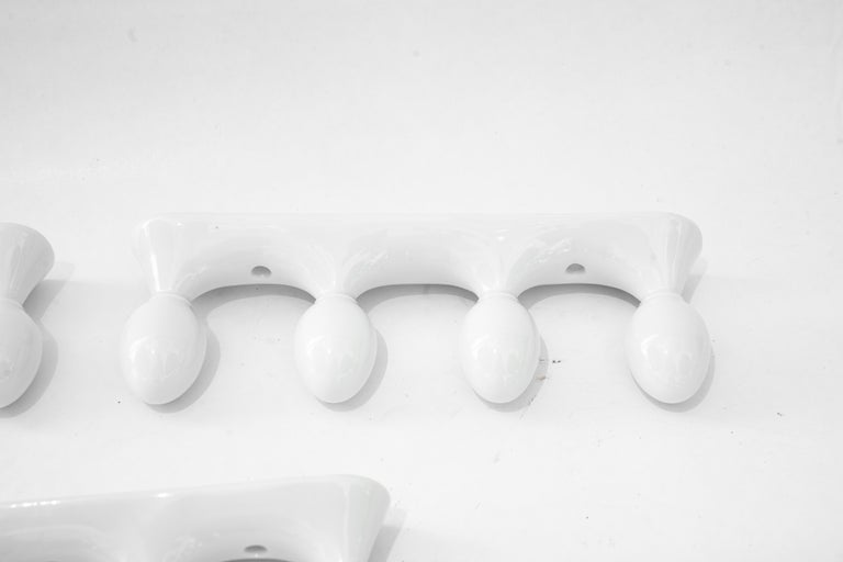 3x kitchen porcelain wall mount hooks vienna around 1920s