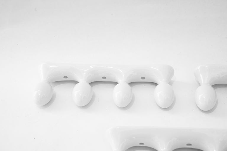 3x kitchen porcelain wall mount hooks vienna around 1920s