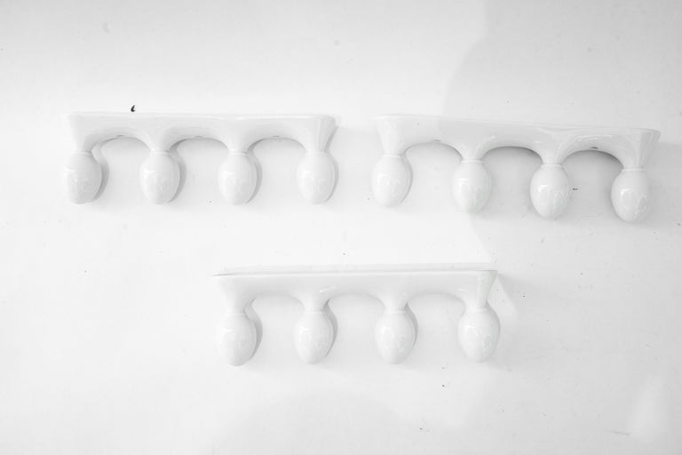 3x kitchen porcelain wall mount hooks vienna around 1920s