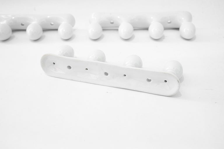 3x kitchen porcelain wall mount hooks vienna around 1920s