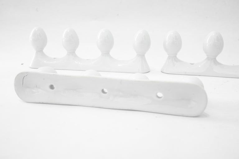 3x kitchen porcelain wall mount hooks vienna around 1920s