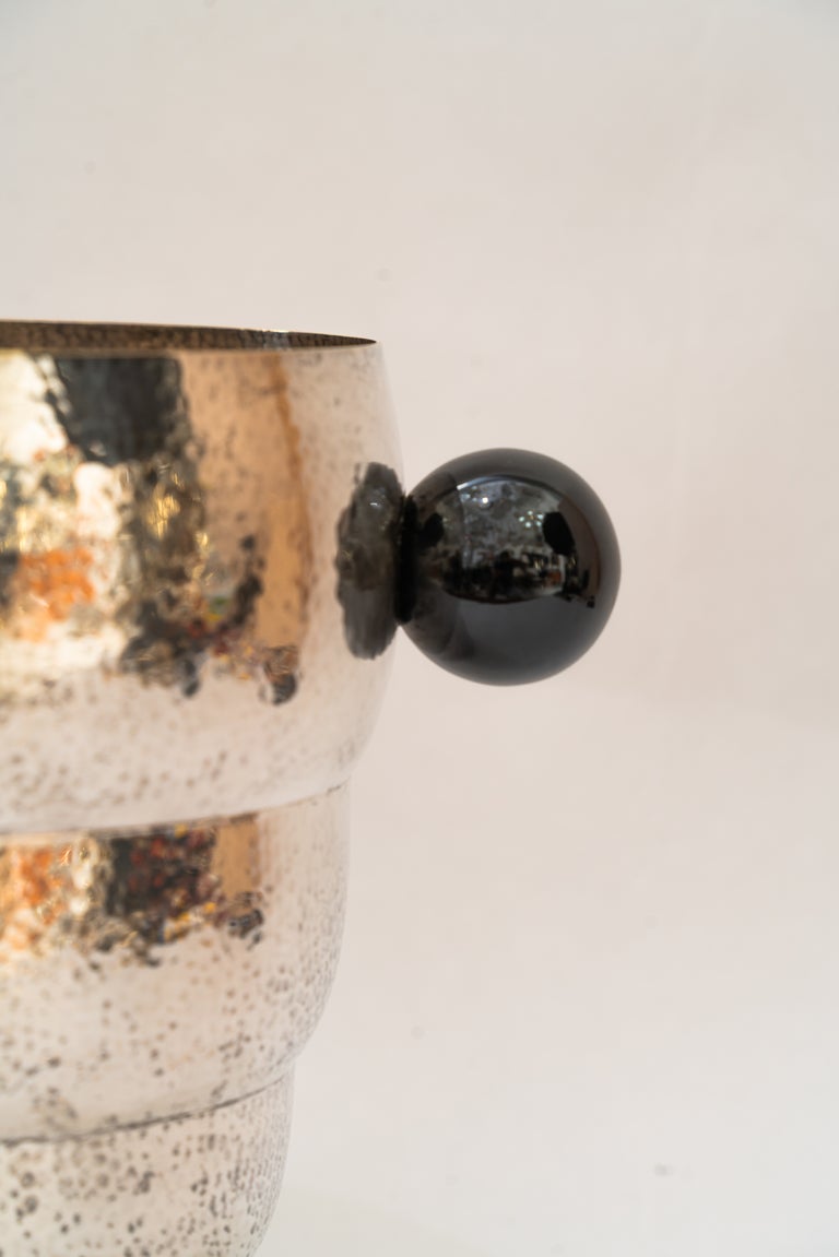 Art Deco Hammered Argentor champagne bucket ( silvered ) around 1920s