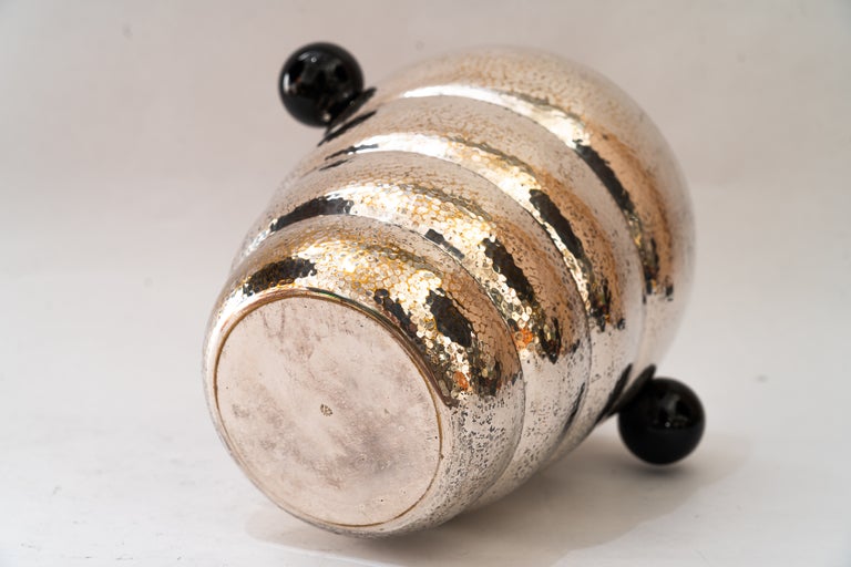 Art Deco Hammered Argentor champagne bucket ( silvered ) around 1920s