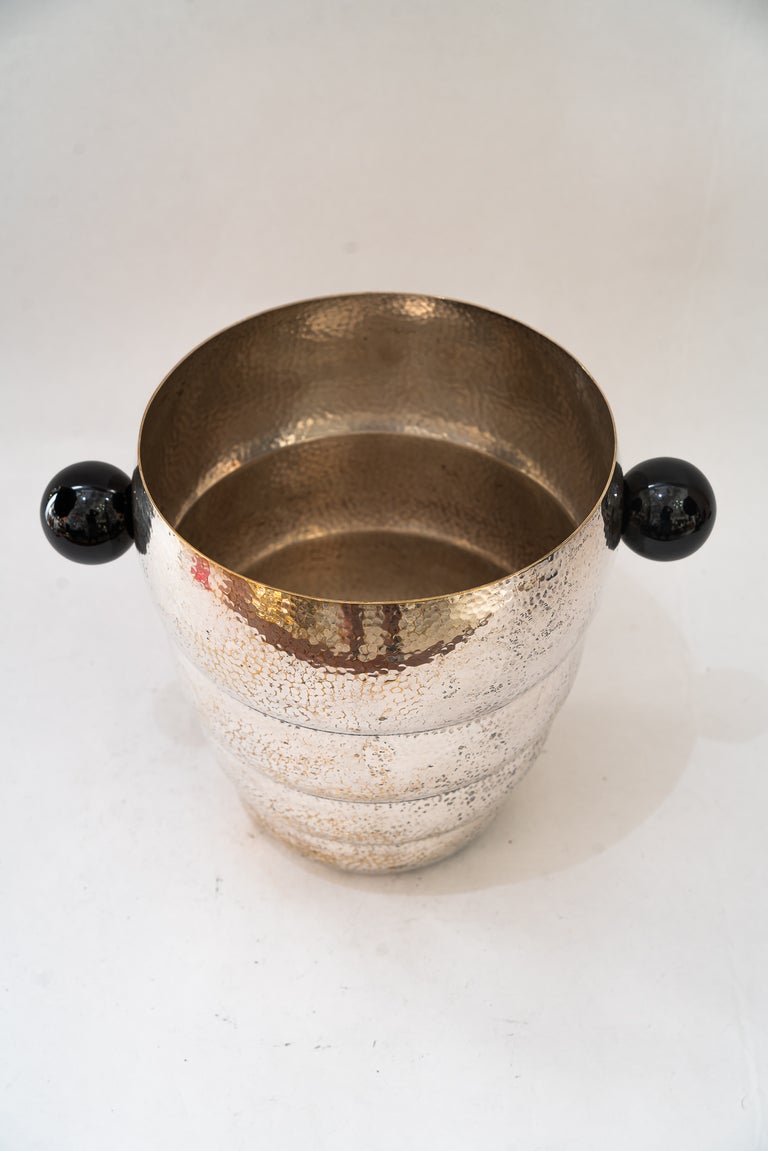 Art Deco Hammered Argentor champagne bucket ( silvered ) around 1920s