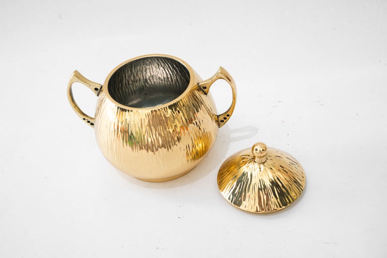 Art Deco sugar bowl hammered vienna around 1920s