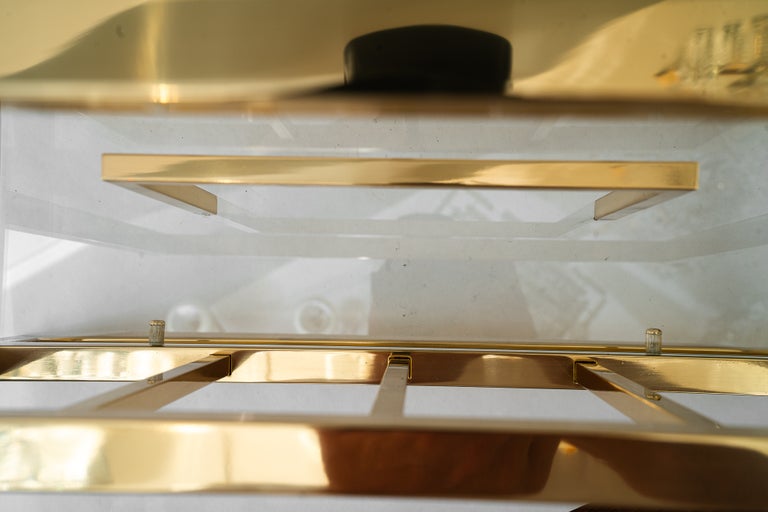 Brass and glass newspaper stand vienna around 1920s