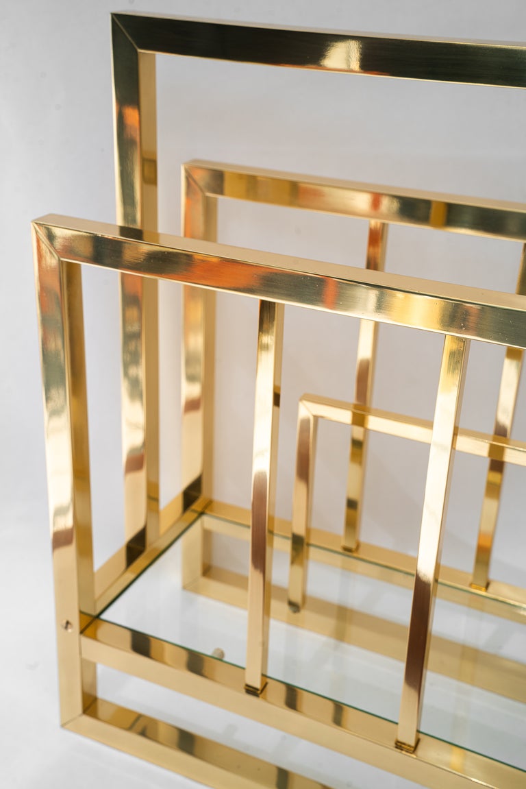 Brass and glass newspaper stand vienna around 1920s