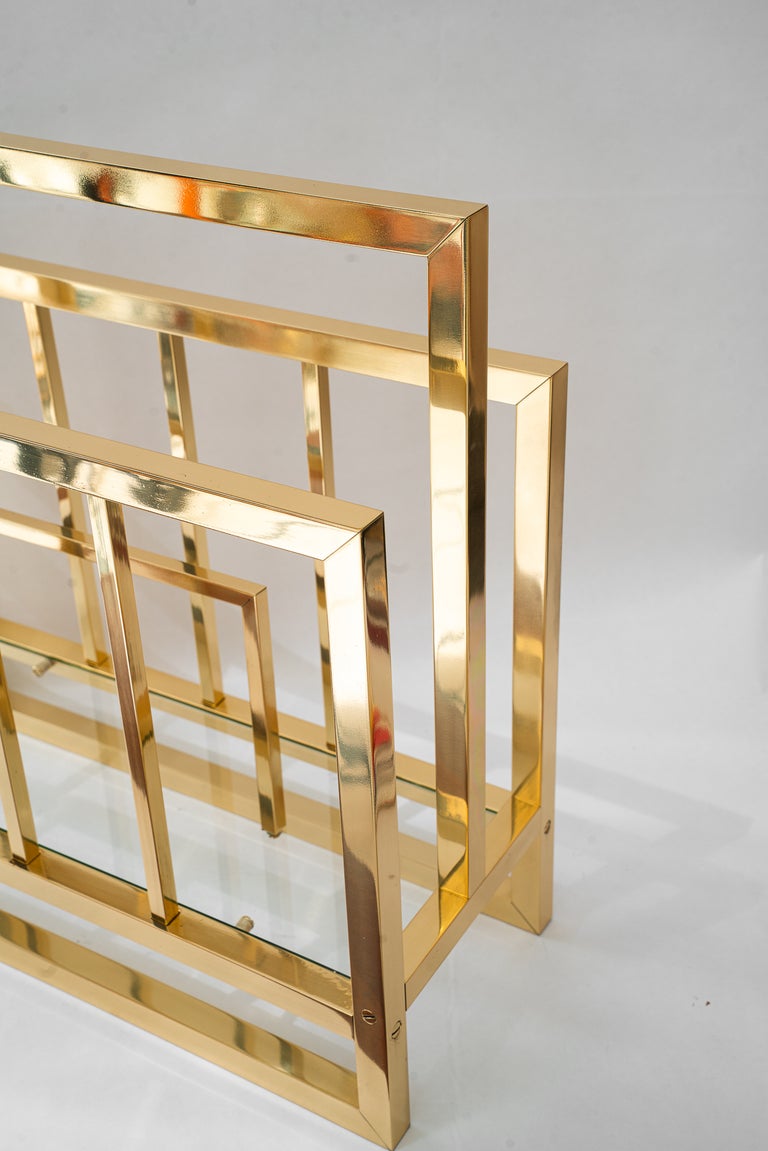 Brass and glass newspaper stand vienna around 1920s
