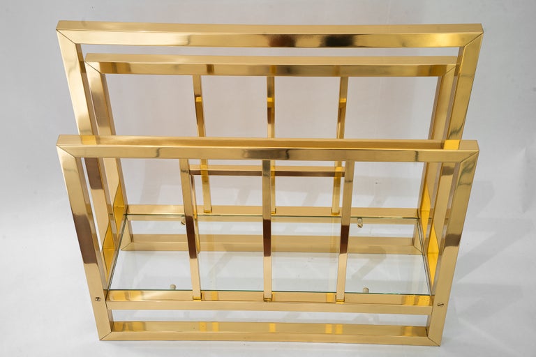 Brass and glass newspaper stand vienna around 1920s