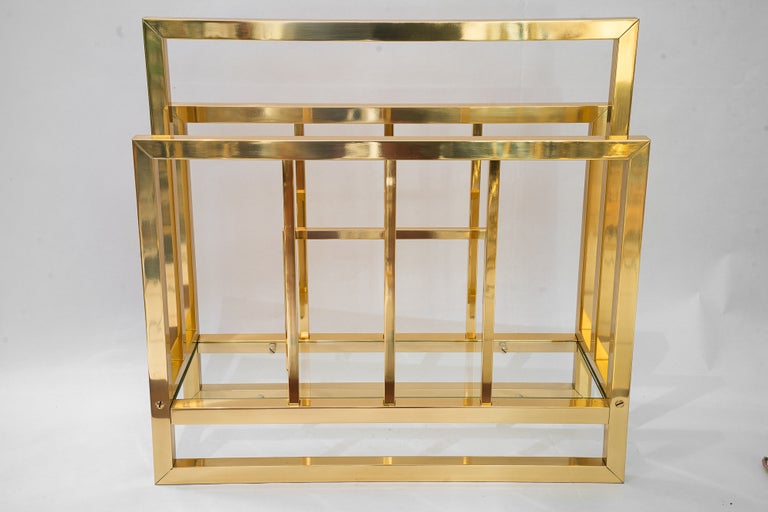 Brass and glass newspaper stand vienna around 1920s