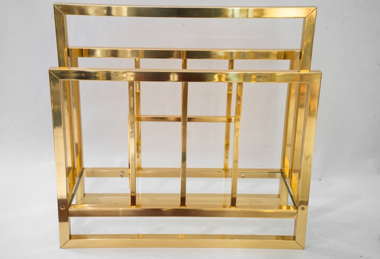 Brass and glass newspaper stand vienna around 1920s