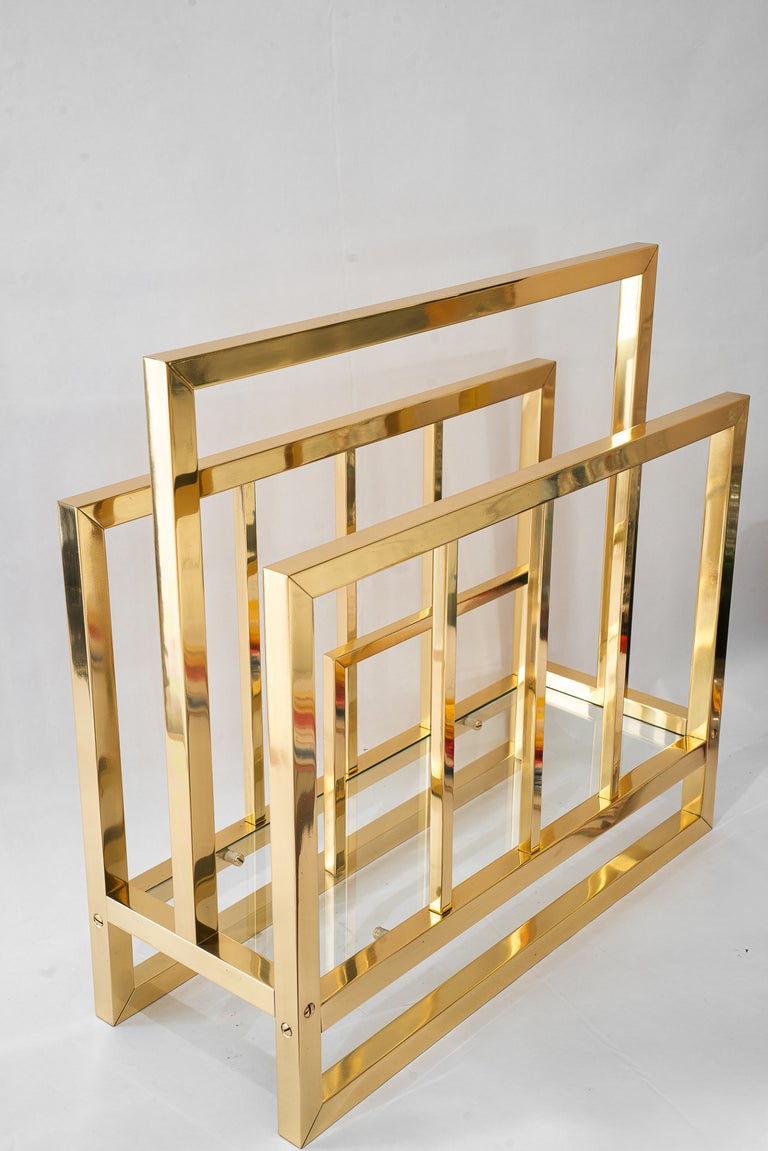 Brass and glass newspaper stand vienna around 1920s