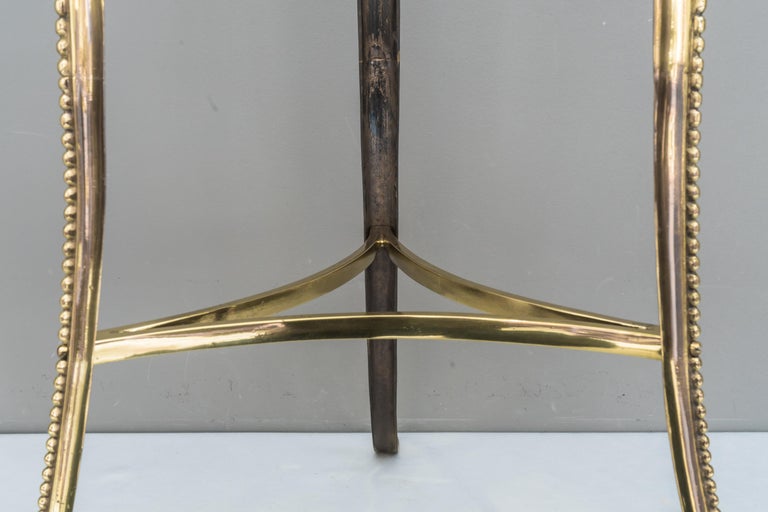 Art Deco Hammered Flower Pot Holder with Black Glass, circa 1920s