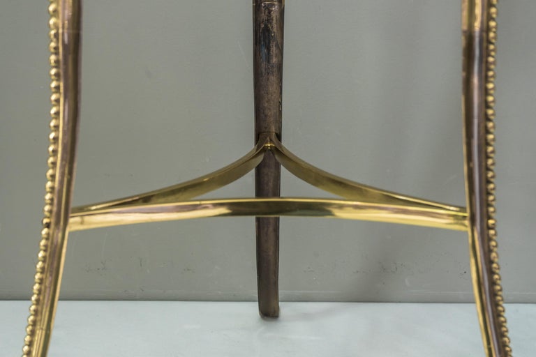 Art Deco Hammered Flower Pot Holder with Black Glass, circa 1920s