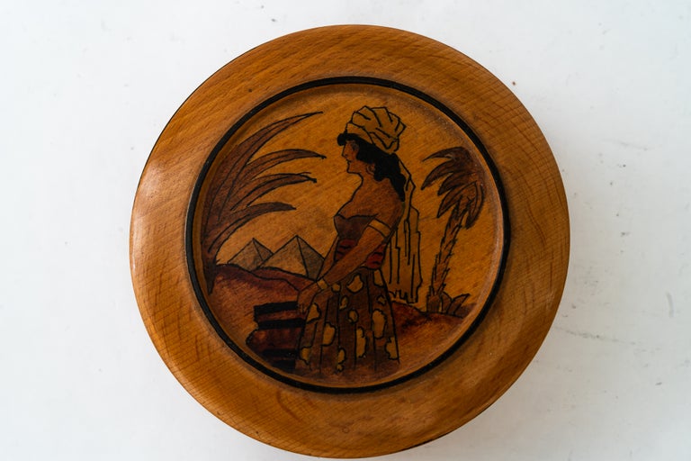 Deco box in beech wood around 1960s