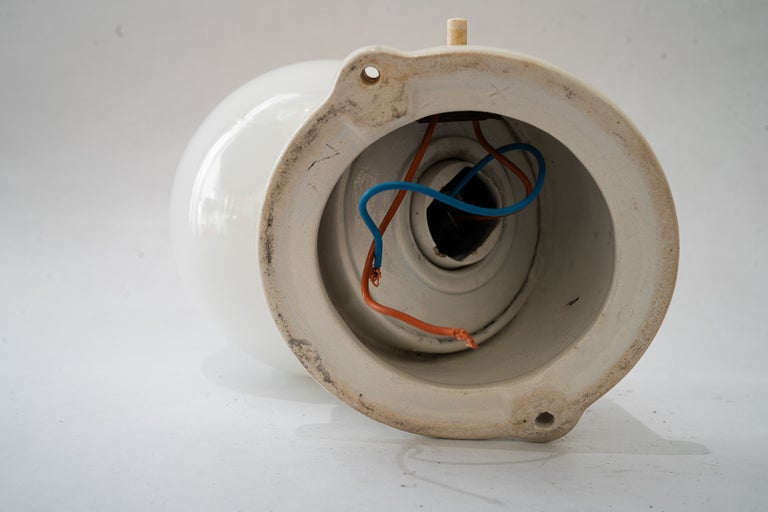 Porcelain wall lamp with opal glass shade vienna around 1920