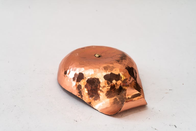 Portable hammered art deco copper candle holder vienna around 1920s