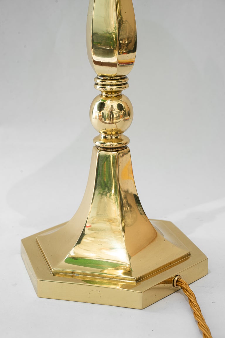 Solid Banker table lamp with green glass shade vienna around 1920s