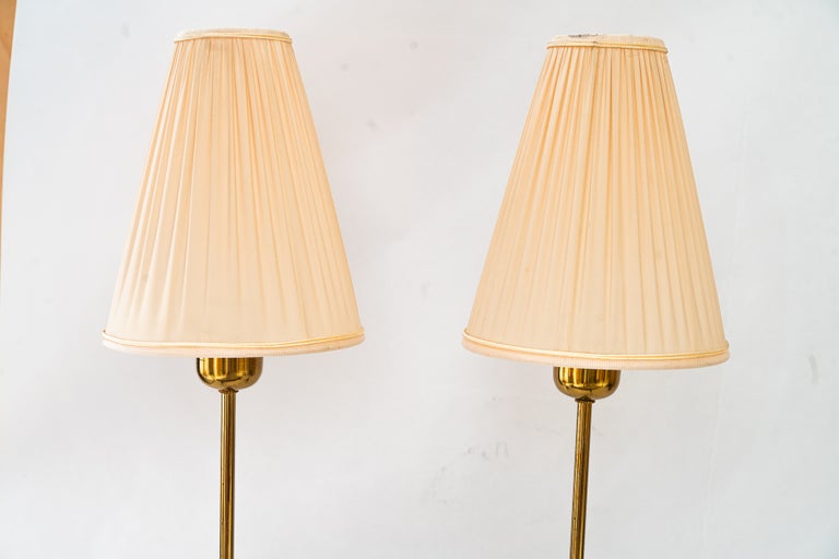 Two Kalmar Table Lamps, with Fabric Shades, circa 1950s