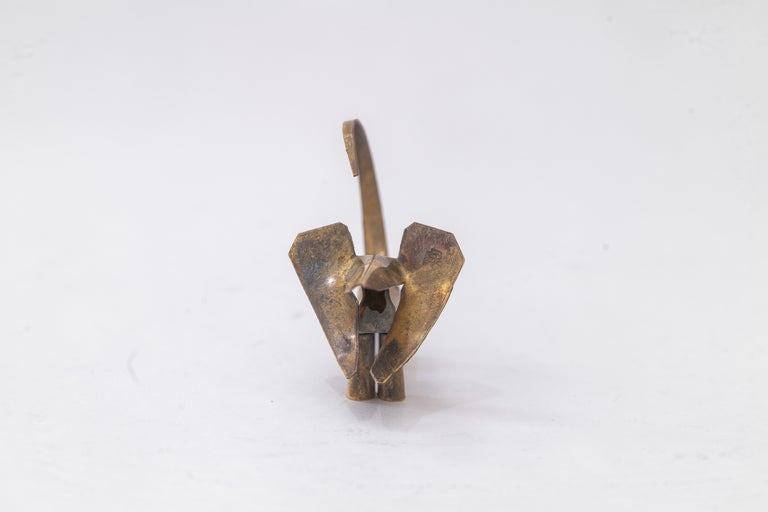Very small brass sheet metal dog by rohac ( signed, last picture ) around 1950s