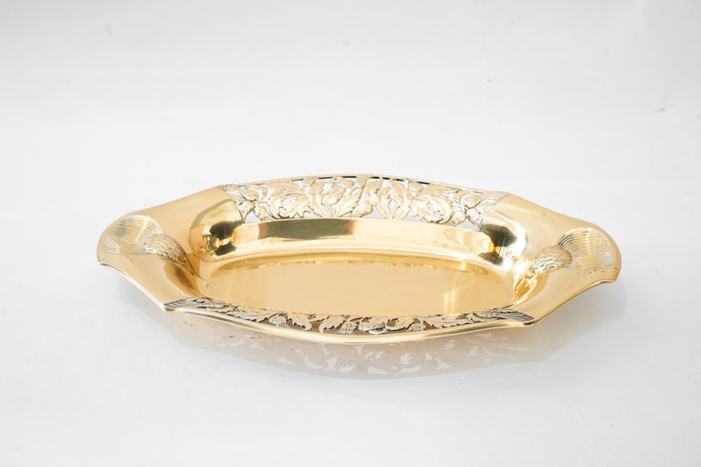 WMF Jugendstil brass fruit bowl vienna around 1908 ( marked on Bottom )