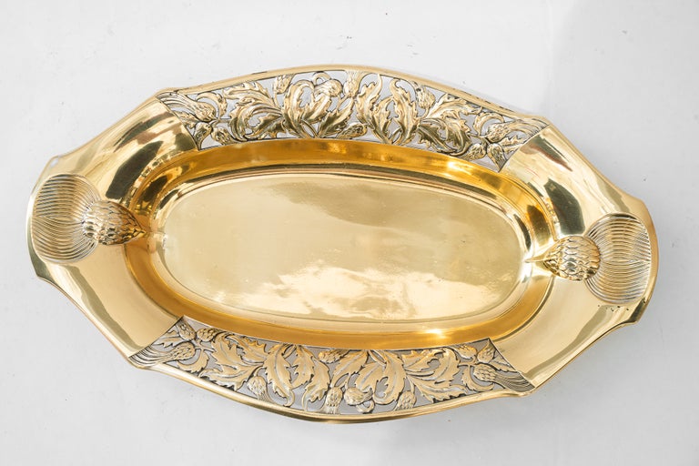 WMF Jugendstil brass fruit bowl vienna around 1908 ( marked on Bottom )
